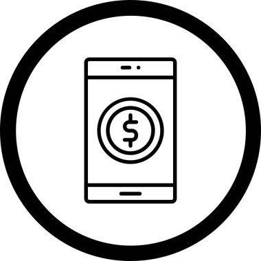 Dolar simgesinin vektör taşınabilir illüstrasyonu