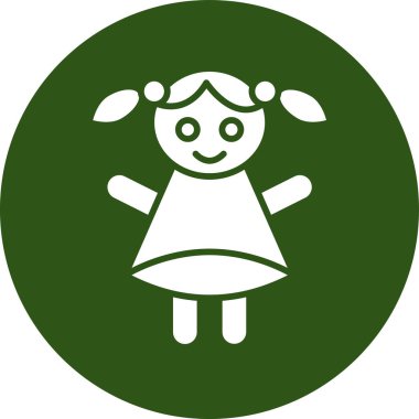 Elbise giymiş bir kızın vektör çizimi