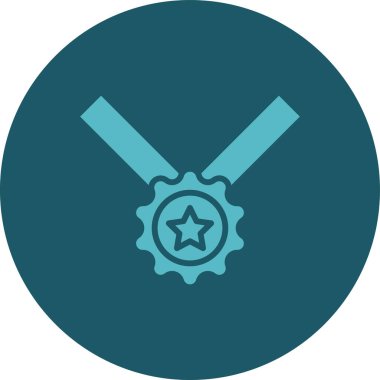 Vites vektör simgesi. Bu yuvarlak düz sembol beyaz arkaplan üzerinde cyan ve mavi renklerle çizilir.