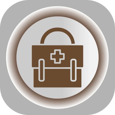 İlk Yardım Kit web simgesi, vektör illüstrasyonu