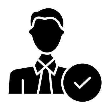 Beyaz arka planda izole iş adamı simgesi vektörü, işadamı işareti