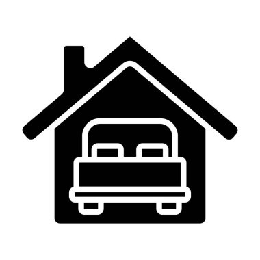 ev vektörü glyph düz simgesi