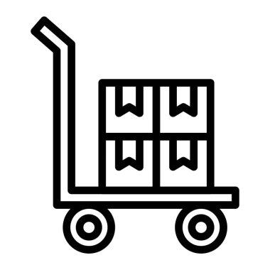 Araba arabası ikonu, taslak stili.