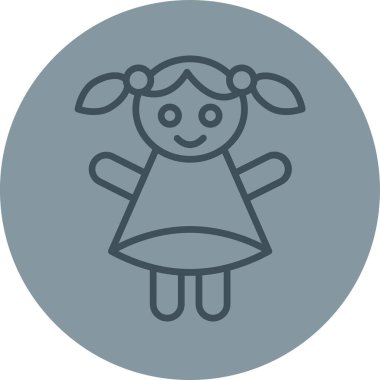 Tatlı bir kızın vektör çizimi