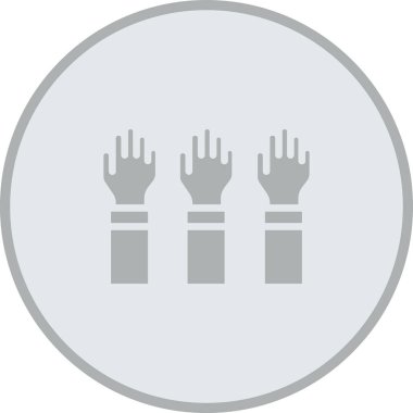 Eller vektör simgesi. biçim iki renkli düz sembol, gri ve cyan renkler, yuvarlak açılar, beyaz arkaplan