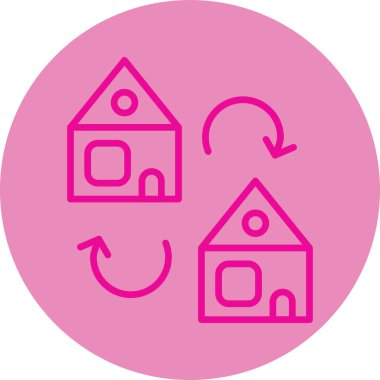 Bir ev simgesinin vektör illüstrasyonu