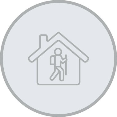 Kişi ikonlu ev. vektör illüstrasyonu
