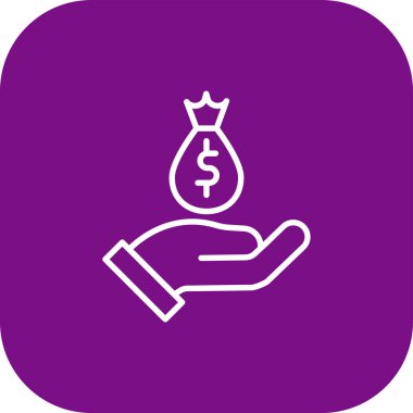 el simgesi vektör illüstrasyonlu para çantası