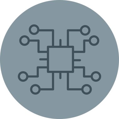 Devre kartı simgesi. Düz dizayn. vektör illüstrasyonu