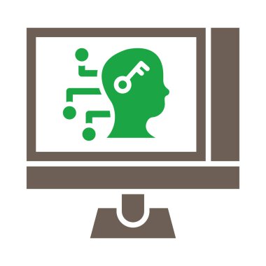 Çevrimiçi eğitim simgesi, vektör illüstrasyonu