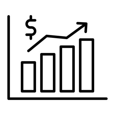 grafik simgesi vektörü. İnce çizgi işareti. kontur sembolü çizimi