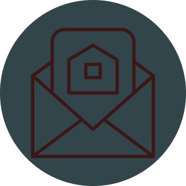 Moda biçimi izole edilmiş arkaplanda e- posta simgesi