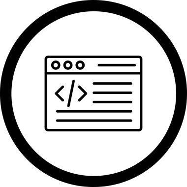Kodlama. Web simgesi basit illüstrasyon