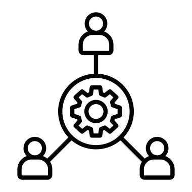 ağ vektörü ince çizgi simgesi