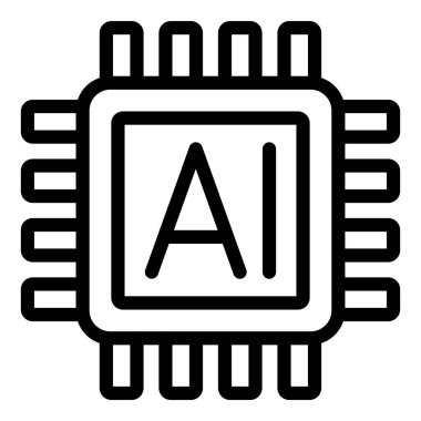 Yapay zeka robot simgesi, anahat stili