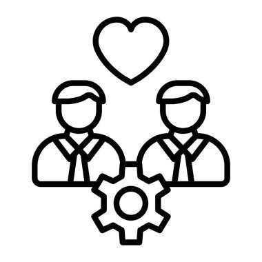 Takım çalışması simgesinin vektör illüstrasyonu, özet kavramı