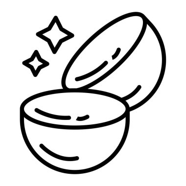 Bir kase çorbanın çizgi çizimi.