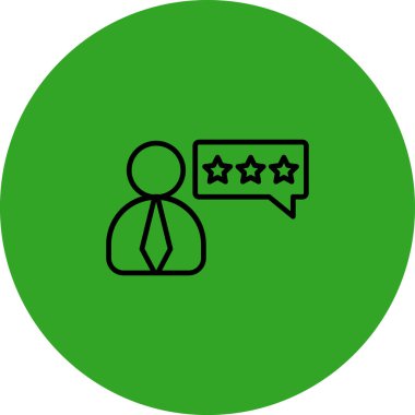 Müşteri geri bildirim simgesi. Kabartma şekli düz ve simge sembolüdür. beyaz arkaplanda düz yuvarlak kare düğme.