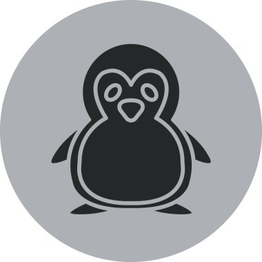 Penguen simgesi vektör illüstrasyonu