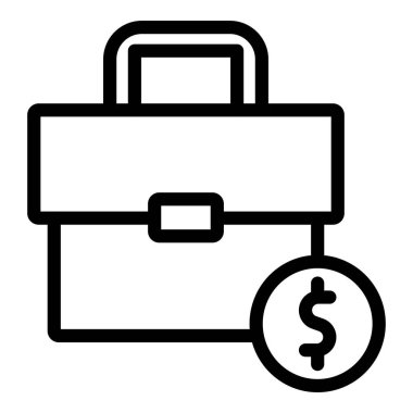 Dolar sembollü iş çantası, basit tasarım simgesi
