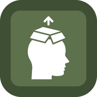 beyin düz kare vektör simgesi