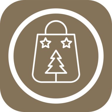 Yılbaşı ağacı simgesinin vektör illüstrasyonu