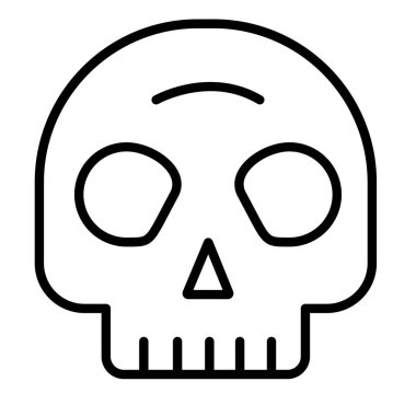 Ölü kafatası çizgisi ikonu, cadılar bayramı kavramı, beyaz arka planda kafatası işareti, taslak biçim ikonu, mobil konsept için vektör tarzı. Web tasarım şablonu