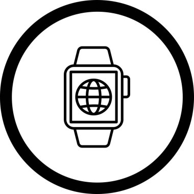 İzle. Web simgesi basit illüstrasyon