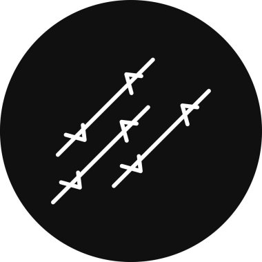 Dikenli tel ağ simgesi, vektör illüstrasyonu