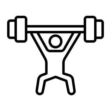 Fitness ve spor salonu çizgisi ikon vektör çizimi