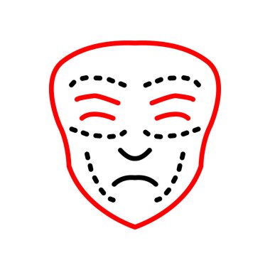 Bir maske simgesinin vektör illüstrasyonu