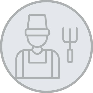 Çiftçi adam simgesi, vektör illüstrasyonu