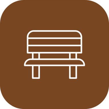 ahşap bank simgesi, vektör illüstrasyonu