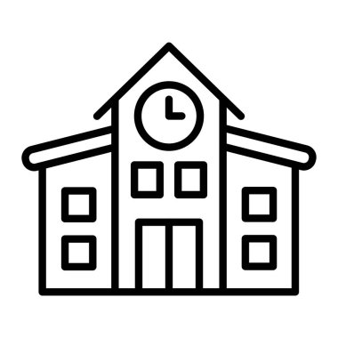 Okul saati simgesi. Web için alarm vektör simgesinin özet çizimi