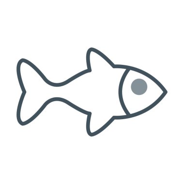 Beyaz arkaplanda balık vektörü simgesi