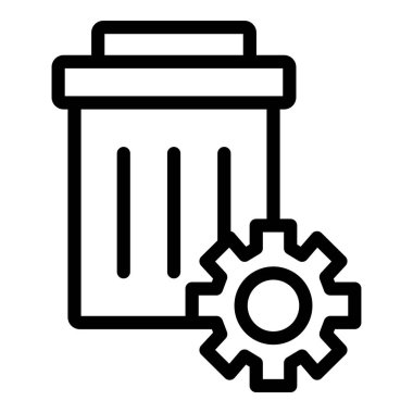 Çöp kutusu simgesi. Web için çöp kutusu vektör simgelerinin özet çizimi