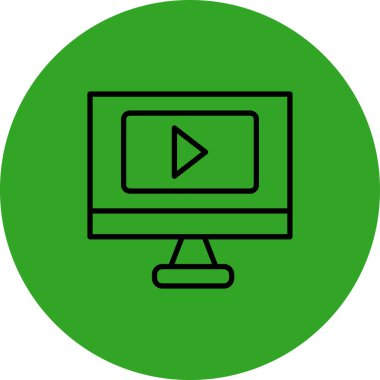 Kişisel ve ticari kullanım için video vektör simgesi simgesi vektör çizimi..