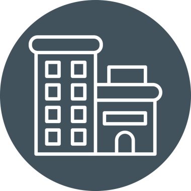 Ofis binası Web simgesi basit illüstrasyon