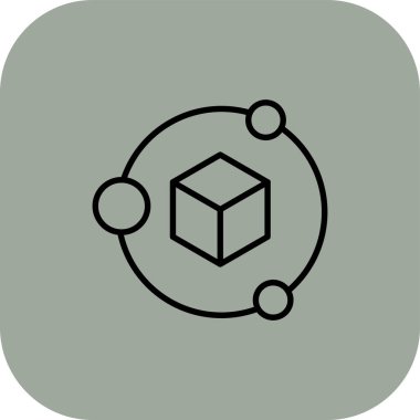 Vektör Küpü Simgesi İllüstrasyonu