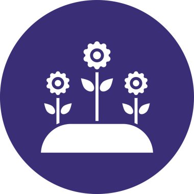 Çiçek. Web simgesi basit illüstrasyon