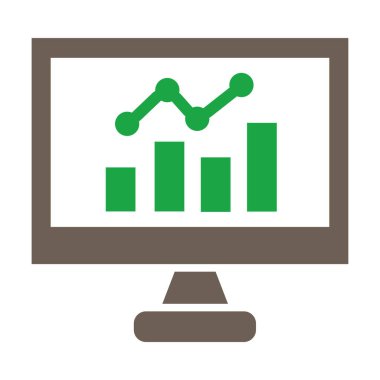 Çizelge simgesi olan bilgisayar. vektör illüstrasyonu
