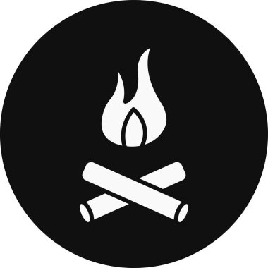 Yanan bir alev simgesinin vektör illüstrasyonu