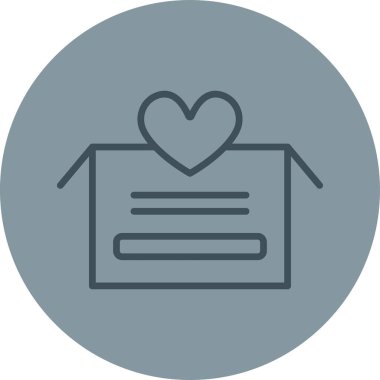 Zarf vektör simgesinin içinde kalp olan zarf