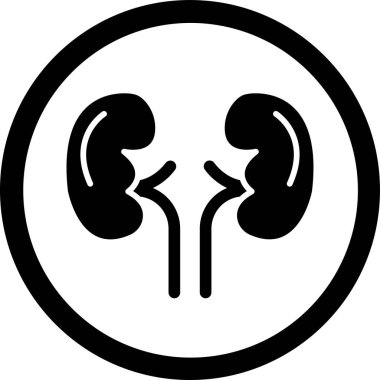 Böbrek simgesi, basit stil.