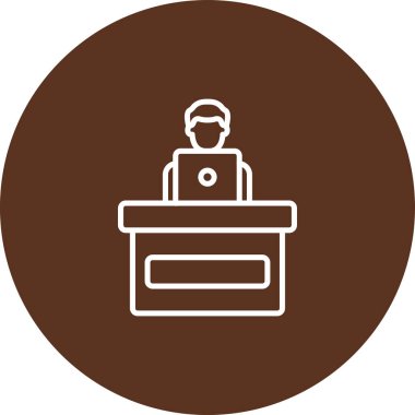 Dizüstü bilgisayarı olan bir adamın vektör çizimi