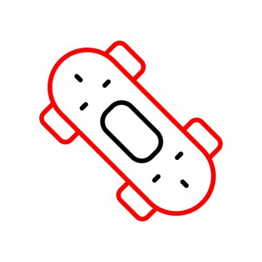 Bir kaykayın karikatür simgesinin vektör çizimi