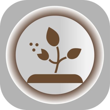 bir saksı ikonuna bitki koy. vektör illüstrasyonu