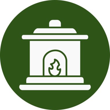 Eşsiz ateş şömine vektör çizgisi simgesi