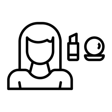 yüz bakım çizgisi ikonu vektör illüstrasyonu