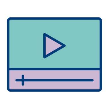 Oynayın. Web simgesi basit illüstrasyon